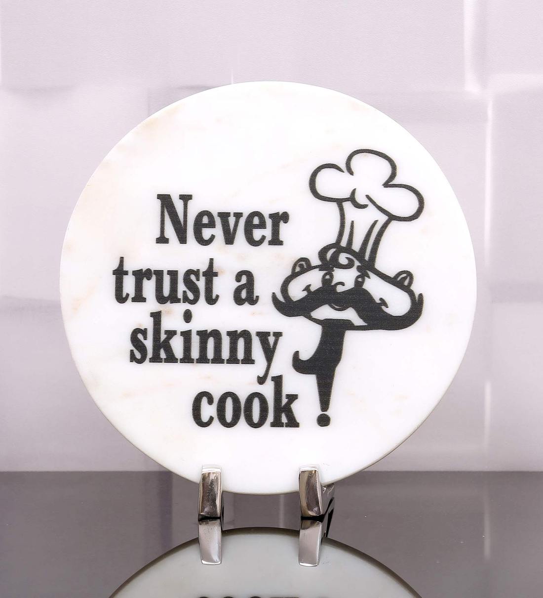 Buy White Marble Kitchen Quote Decorative Plate Showpiece By Posh N Plush Online Decorative Plates Table Decor Home Decor Pepperfry Product