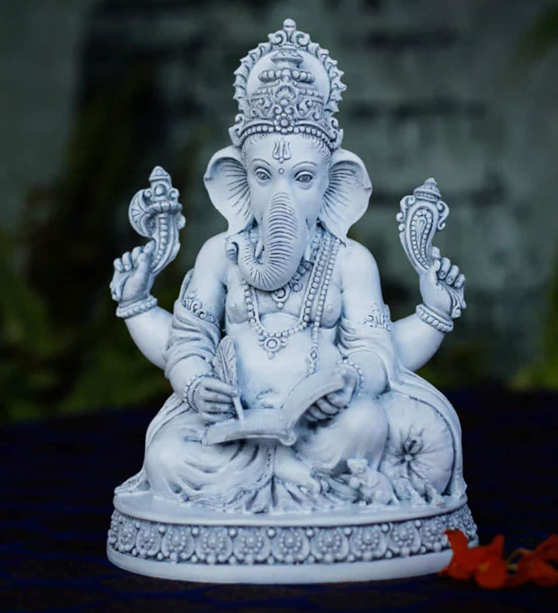 Buy White Marble Lord Ganesha Religious Idol By Yellow Verandah At Off By Yellow Verandah