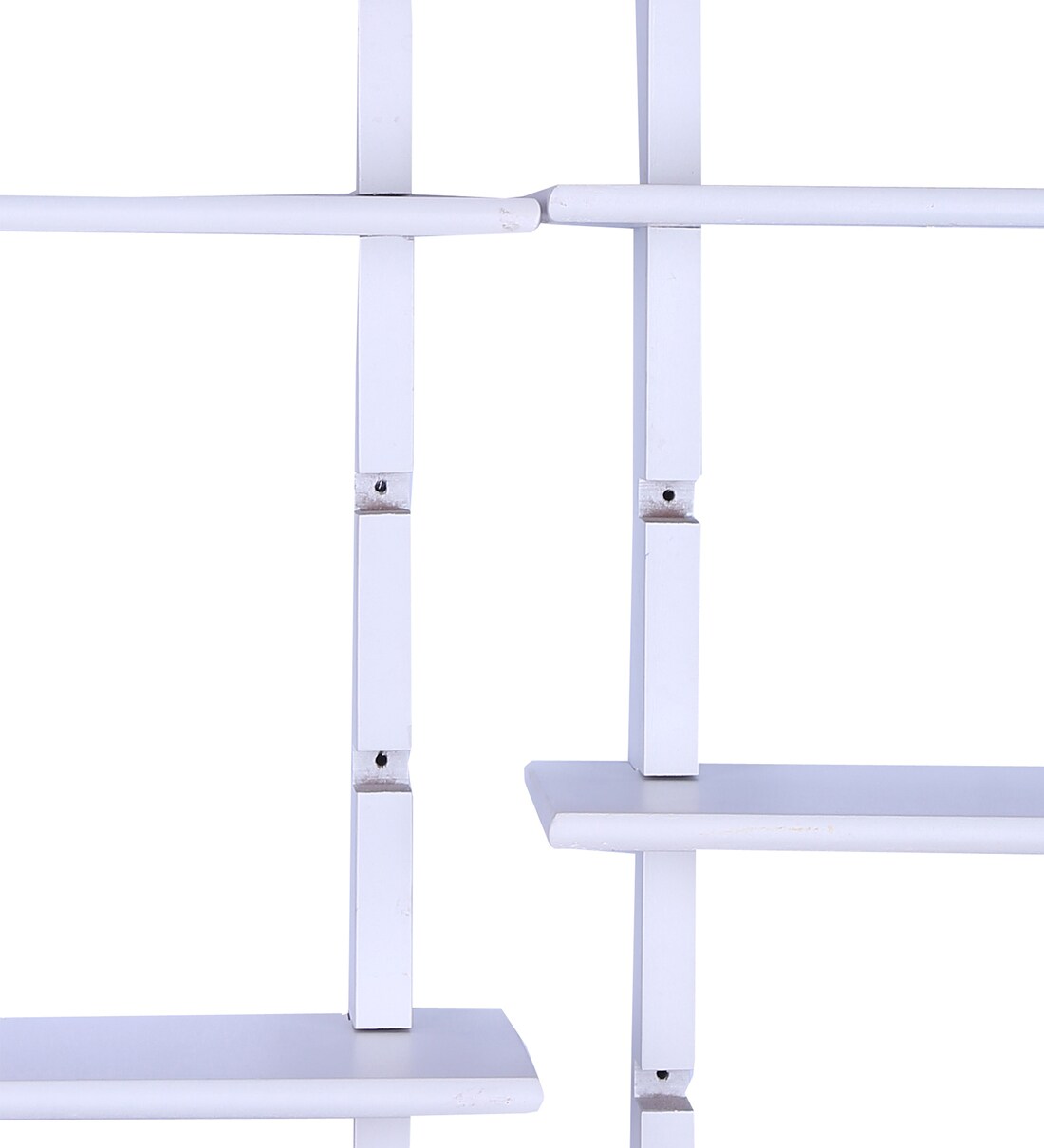 Buy Engineered Wood Ladder Floating Wall Shelf in White Colour by