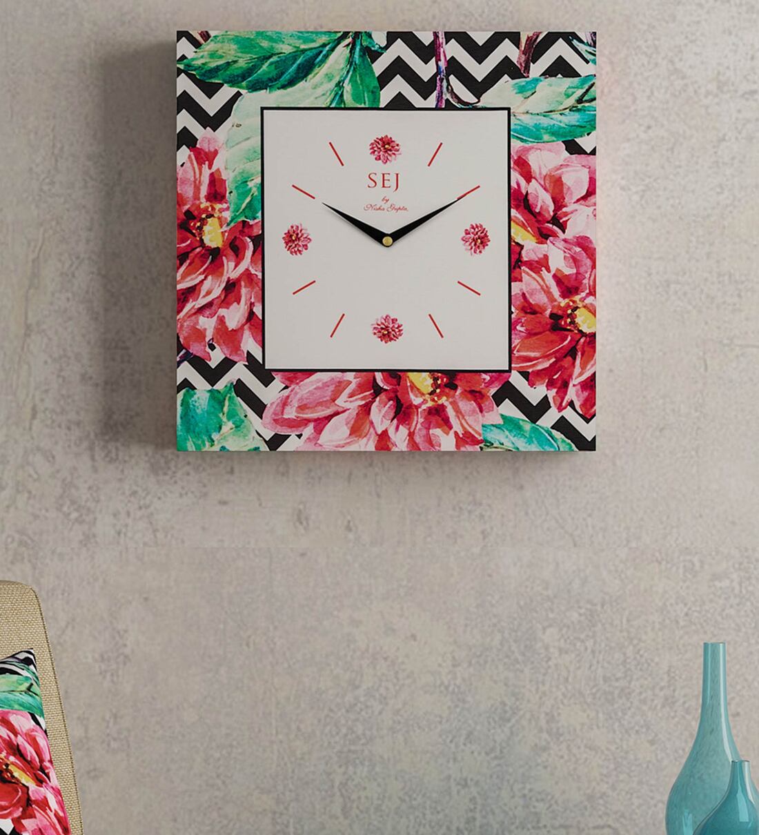 Buy White MDF Framed Analog Wall Clock by SEJ by Nisha Gupta at 78 OFF