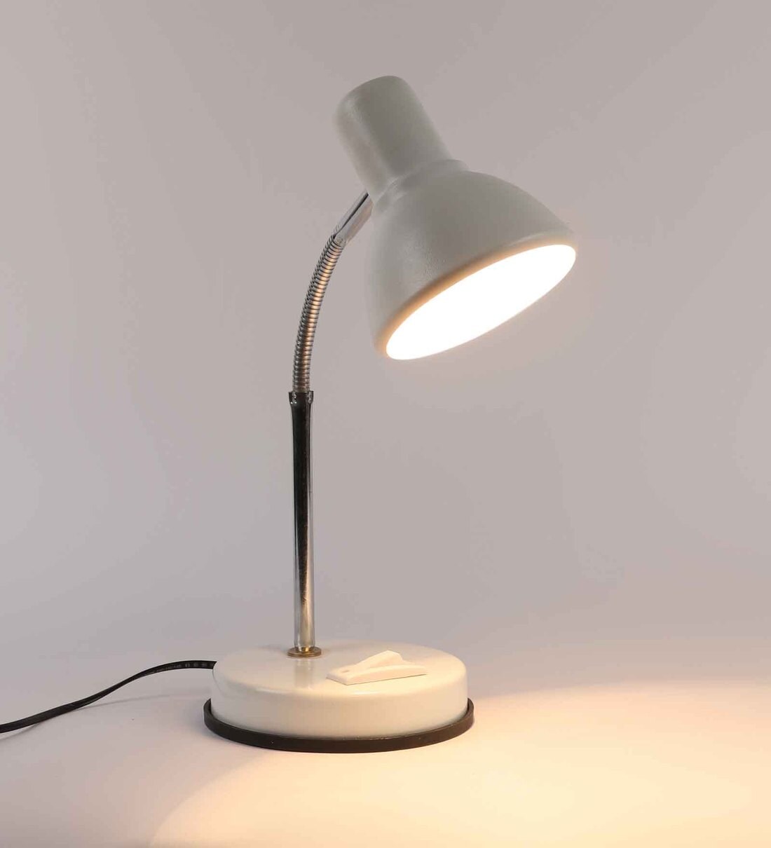Buy White Metal Shade Study Lamp With White Base By Brightdaisy Online ...