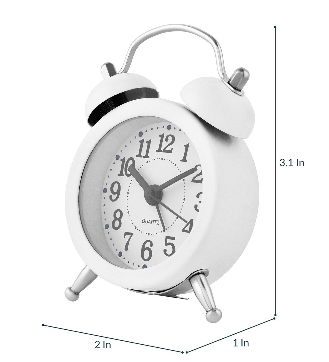 Buy White Metal Twin Bell Alarm Clock By Archies Online - Table Clocks ...