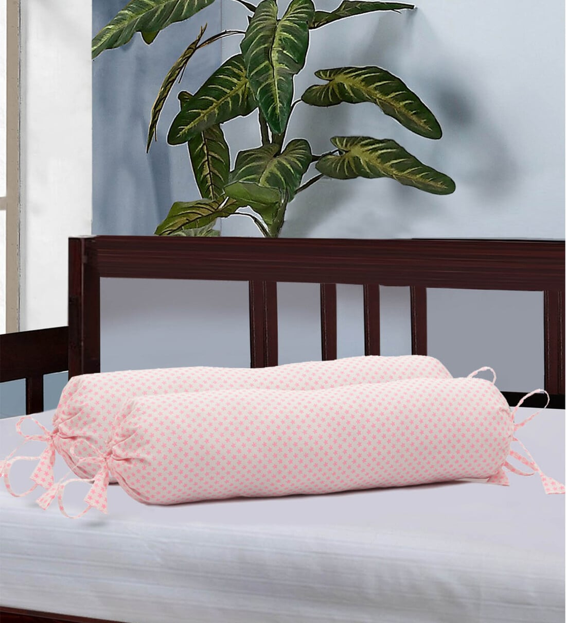 Buy White Organic Baby Bolster Cover Set By THE BABY ATELIER at 100