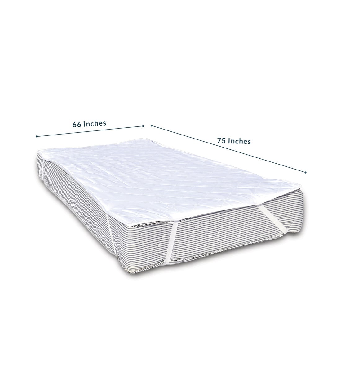 Buy Valencia Polyester Queen Size 75x66 Mattress Protector In White by