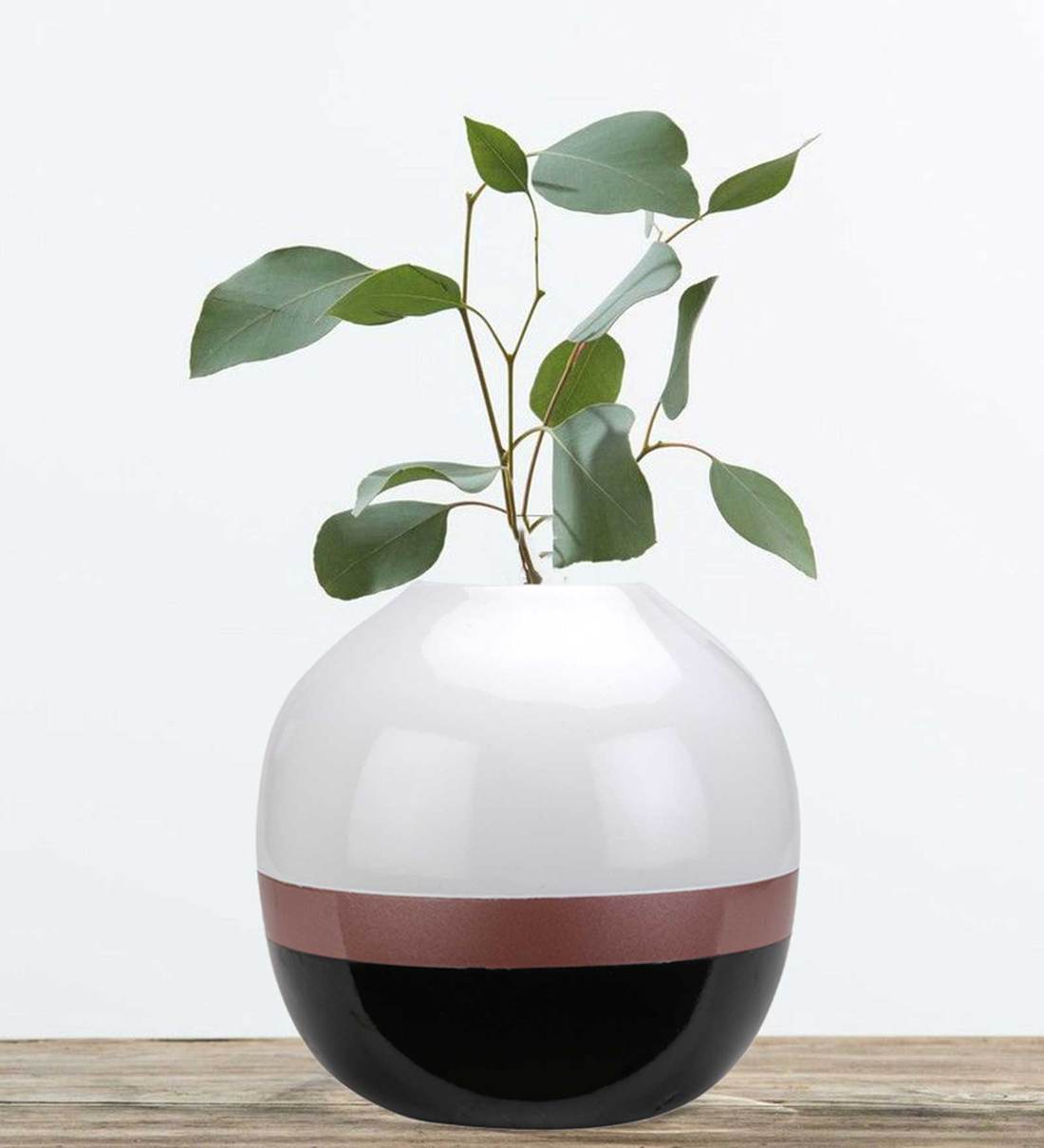 Buy White Polyresin Unbreakable Black & White Caramelized Vase by Arch