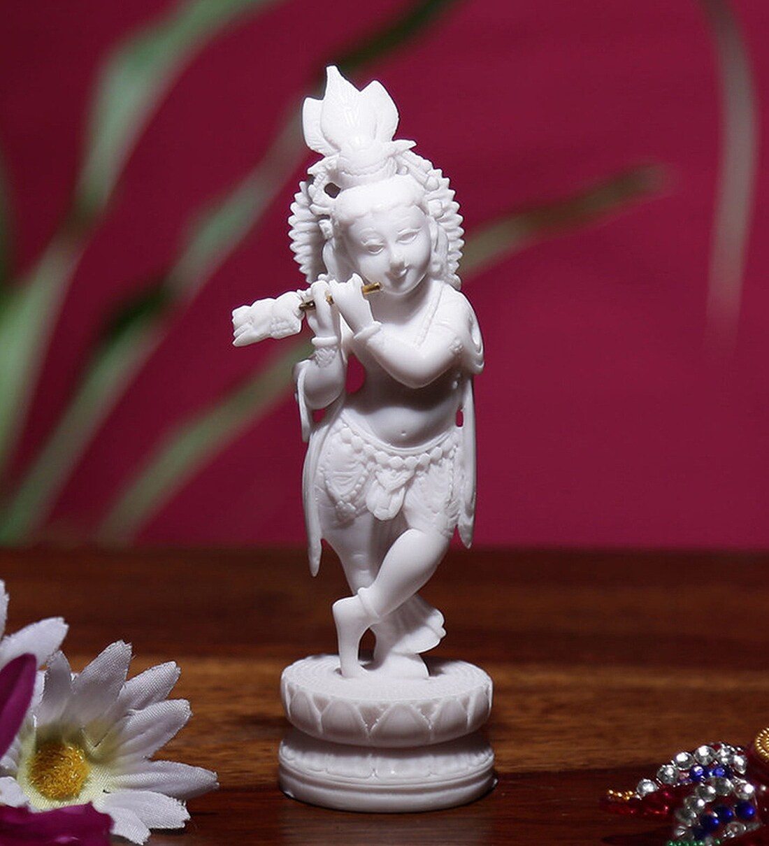 Buy White Resin Standing Bal Krishna Idol at 34% OFF by Handicrafts ...