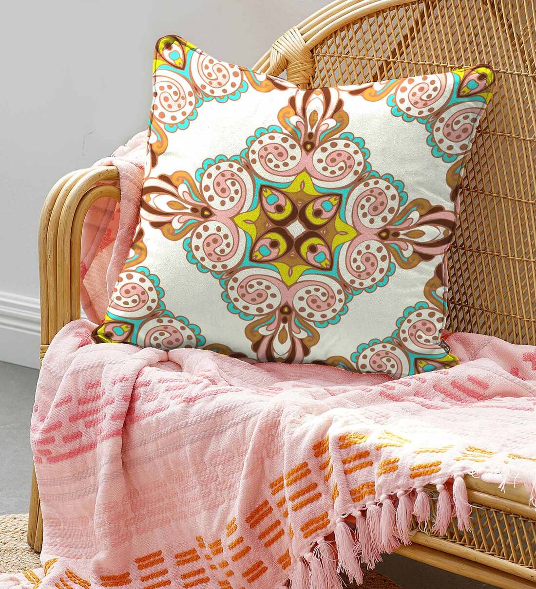 Multicolor - Handcrafted Cotton Patchwork Cushion Cover (16 x 16 in) 17 main image 0