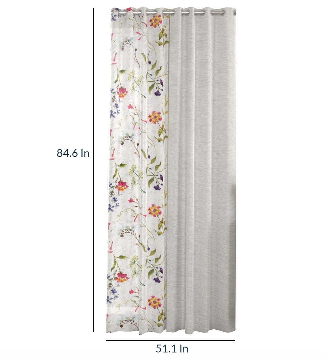 Buy White Polyester Floral 7ft Semisheer Eyelet 4 Pcs Door Curtains at 55%  OFF by ROSARAHOME | Pepperfry