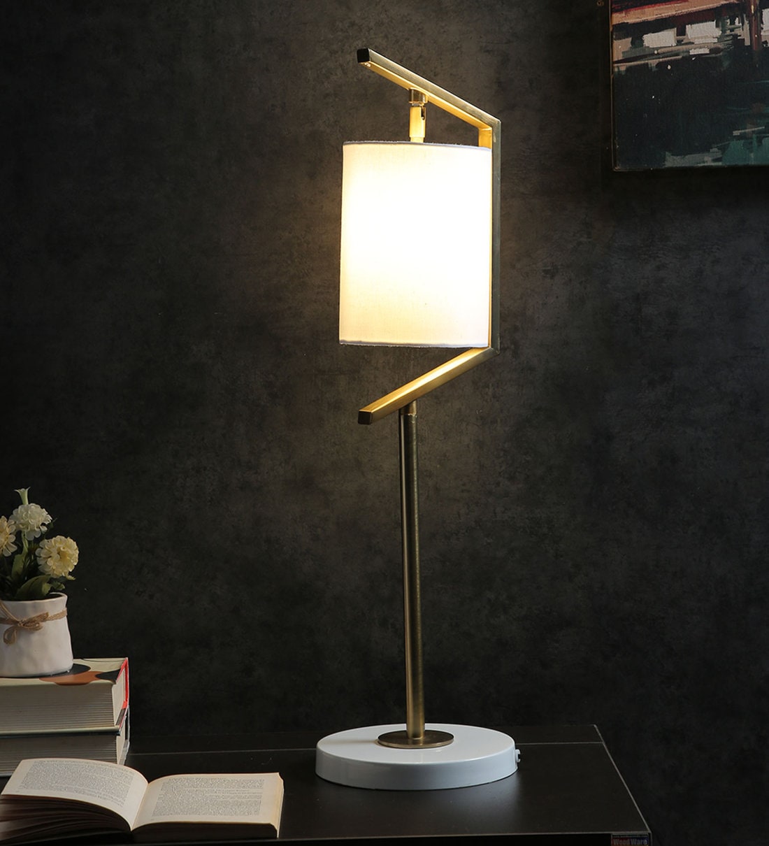 Buy White Shade Floor Lamp With Metal Base By Sapphire Online Eclectic Floor Lamps Floor Lamps Lamps And Lighting Pepperfry Product