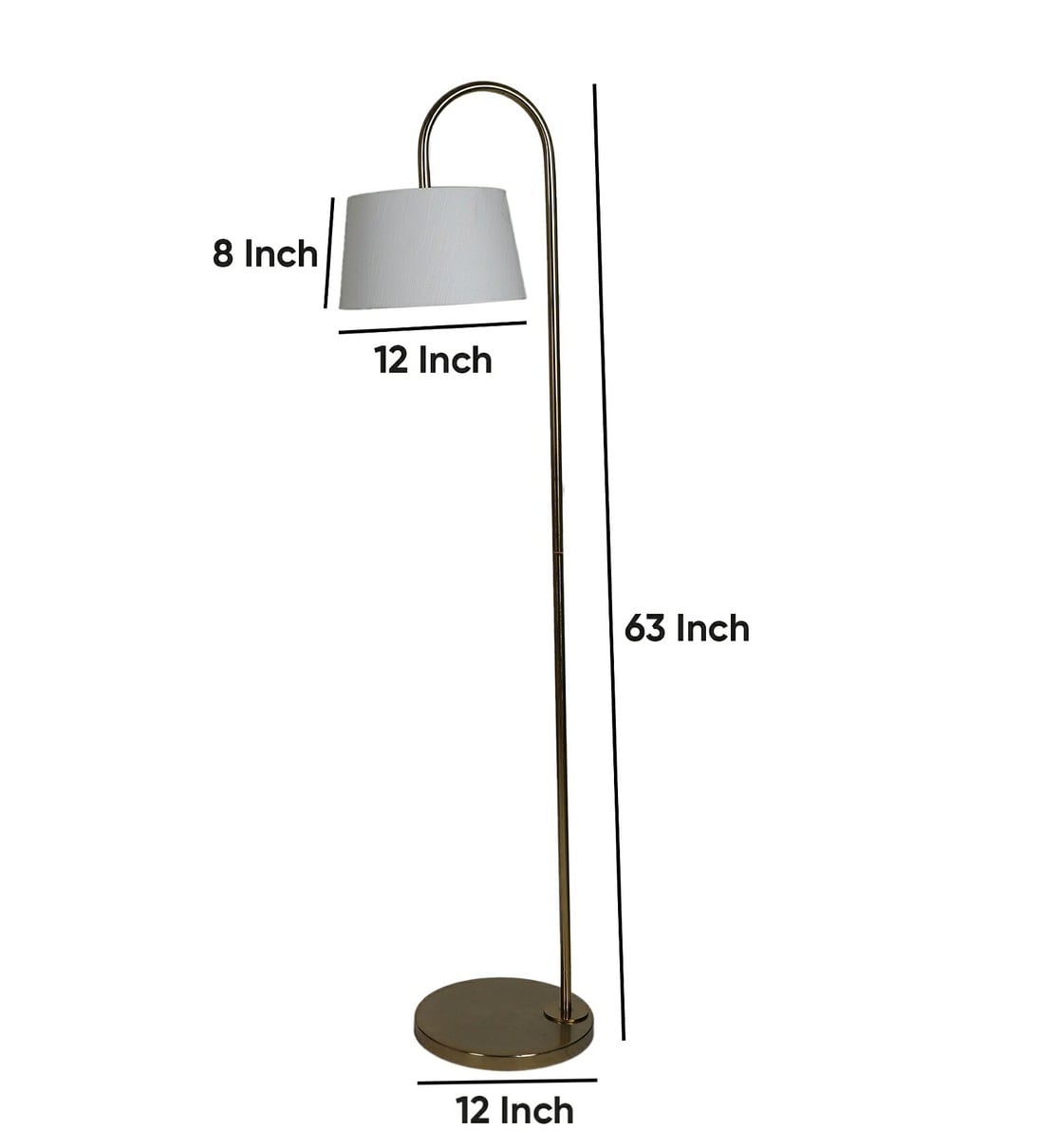 Buy White Shade Floor Lamp With Metal Base By Forever Lights Online