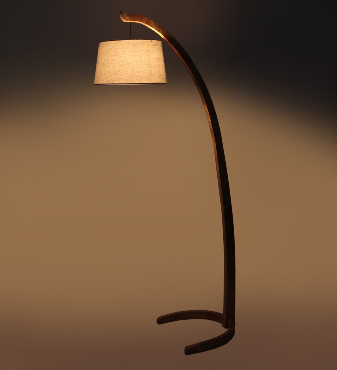 Buy White Shade Floor Lamp With Wood Base By Sapphire Online Club