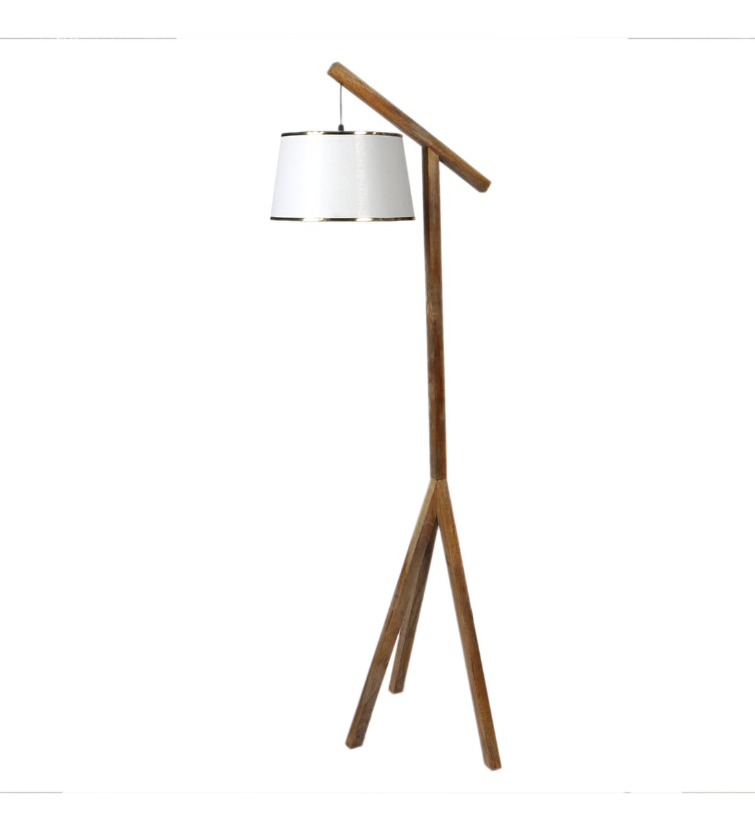 Buy White Shade Floor Lamp With Wood Base By Sapphire Online Tripod
