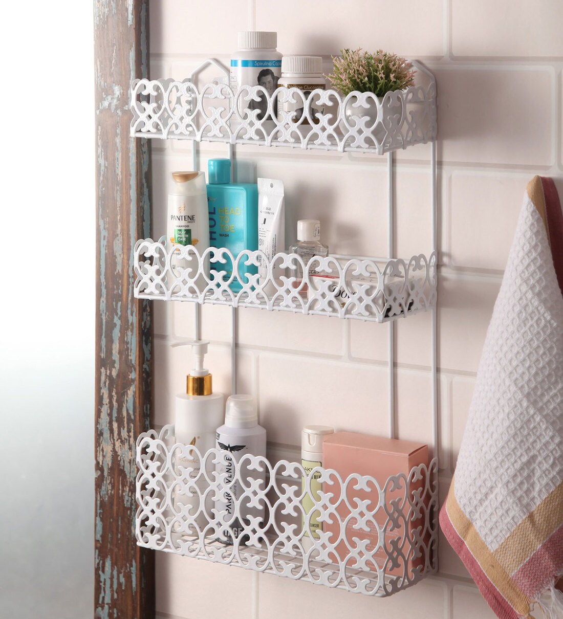 Buy White Storage Multipurpose Bath Shelf Rack By Zahab Online
