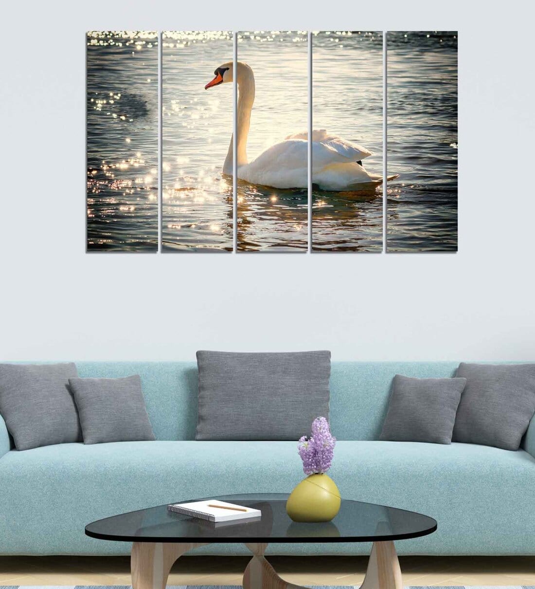 Buy White Swan Wood Framed Velvet Laminated Art Panels at 15 OFF by Wens Pepperfry
