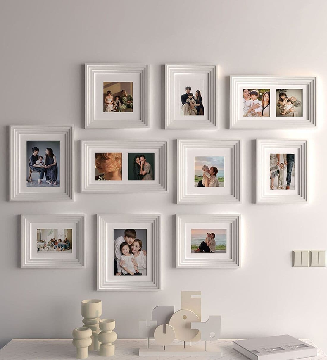 Buy White Synthetic Wood (Set of 10) Collage Photo Frames at 24% OFF by ...