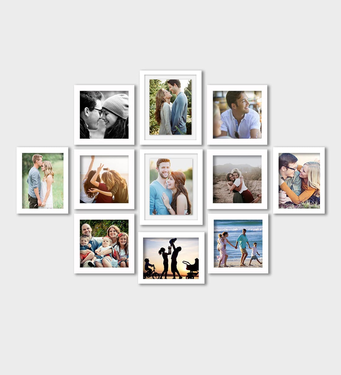 Buy White Synthetic Wood Arya Set Of 11 Collage Photo Frames Online