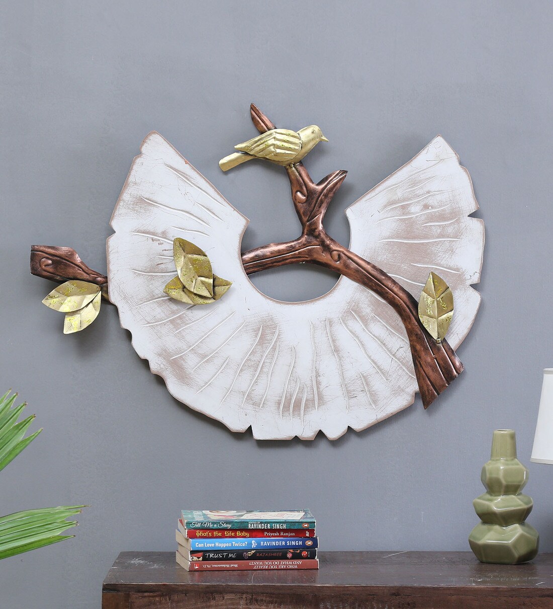 Buy Wrought Iron Bird On Branch Wall Art In White By Malik Design