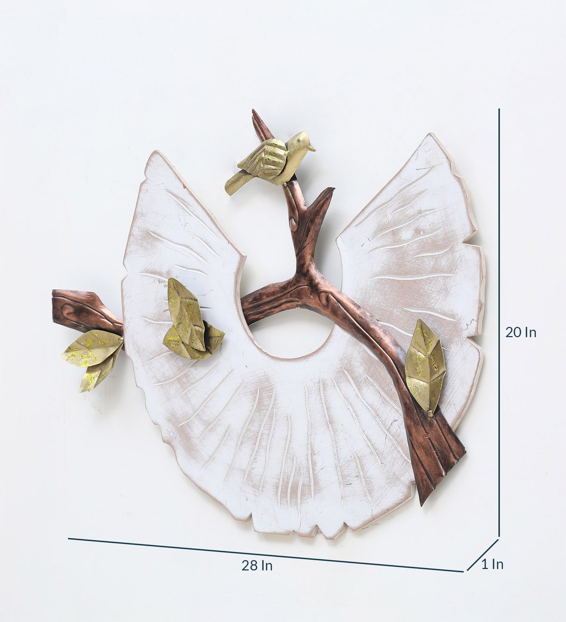 Buy Wrought Iron Bird On Branch Wall Art In White By Malik Design