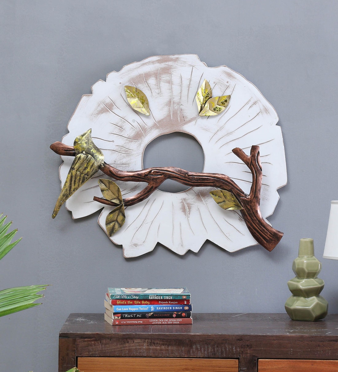 Buy Wrought Iron Bird On Branch Wall Art In White Online Wildlife