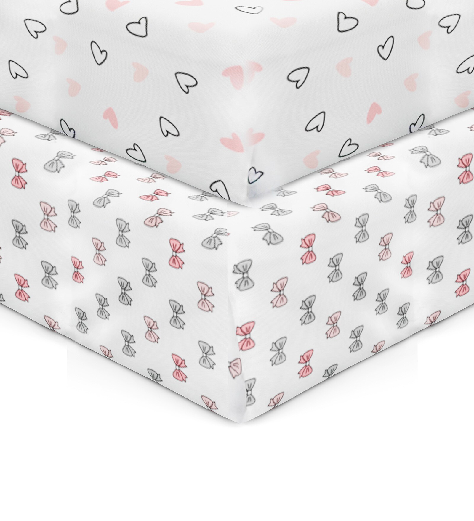 Whale and Triangle Baby Bed Sheet in Blue-Set of 2