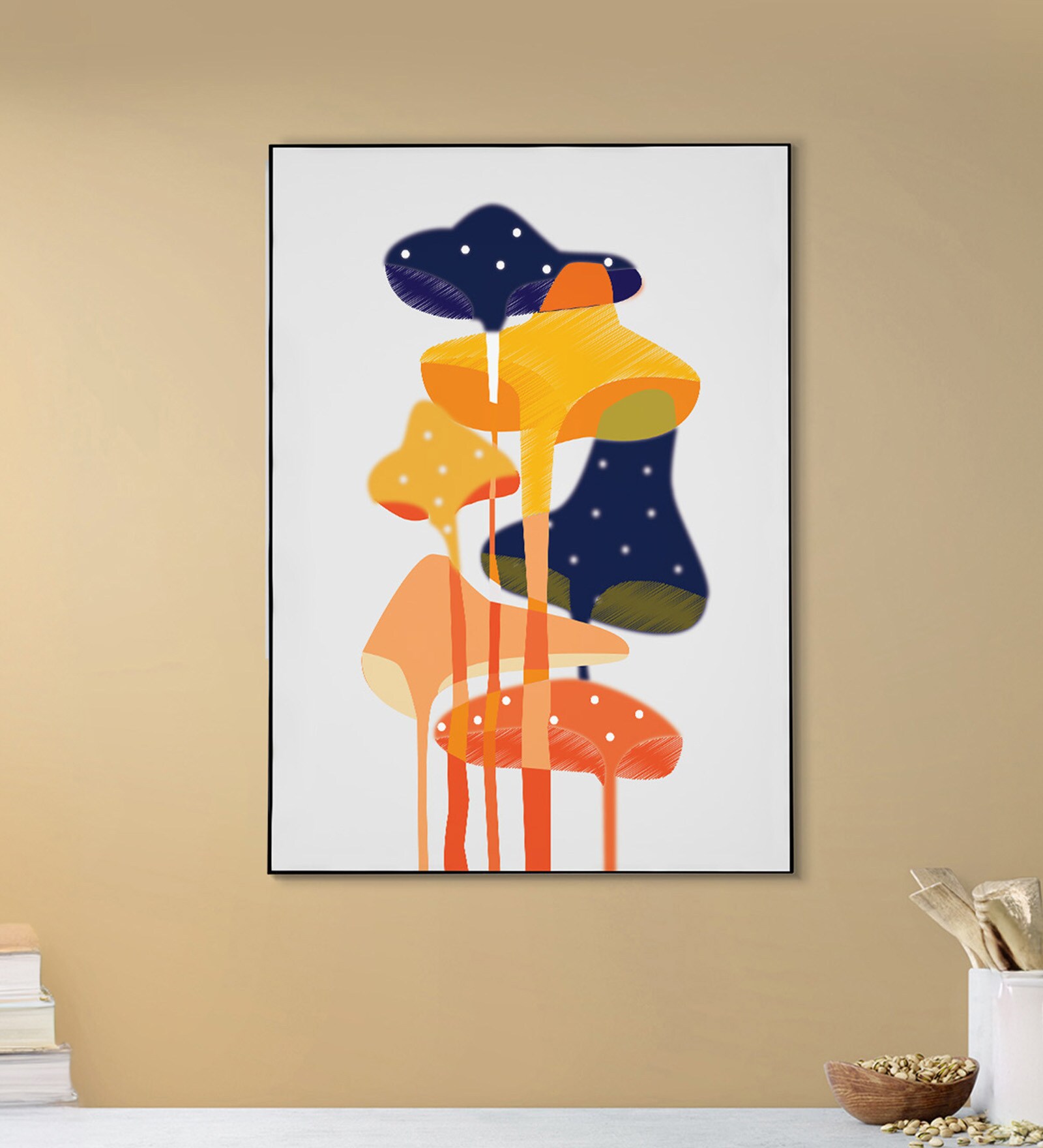 Whimsical Mushroom Canvas work Wall Art Print