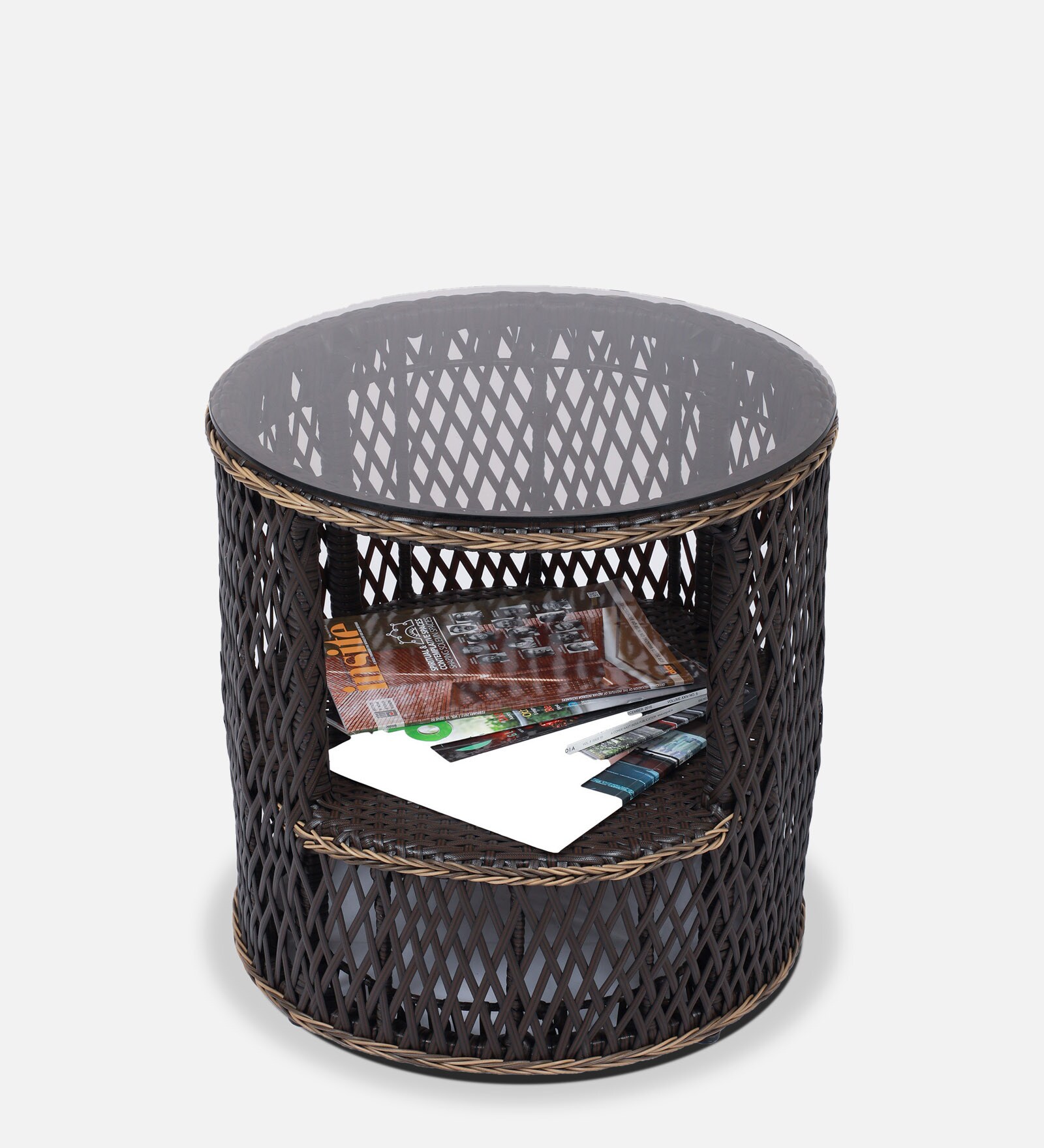Whirlpool Wicker Outdoor Coffee Table in Brown Colour Whirlpool Wicker Outdoor Coffee Table in Brown Colour