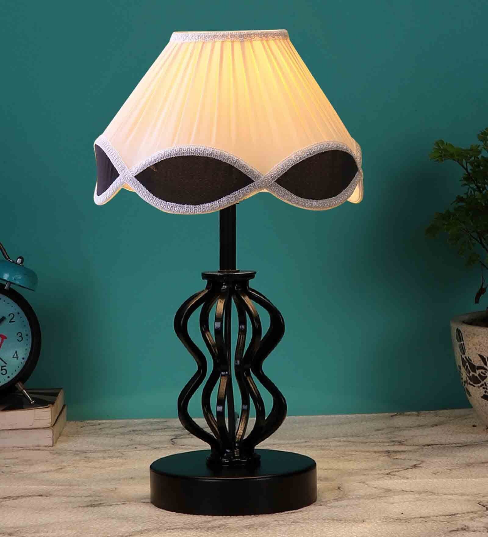 White & Black Shade Table Lamp With Shade Table Lamp With Iron Base