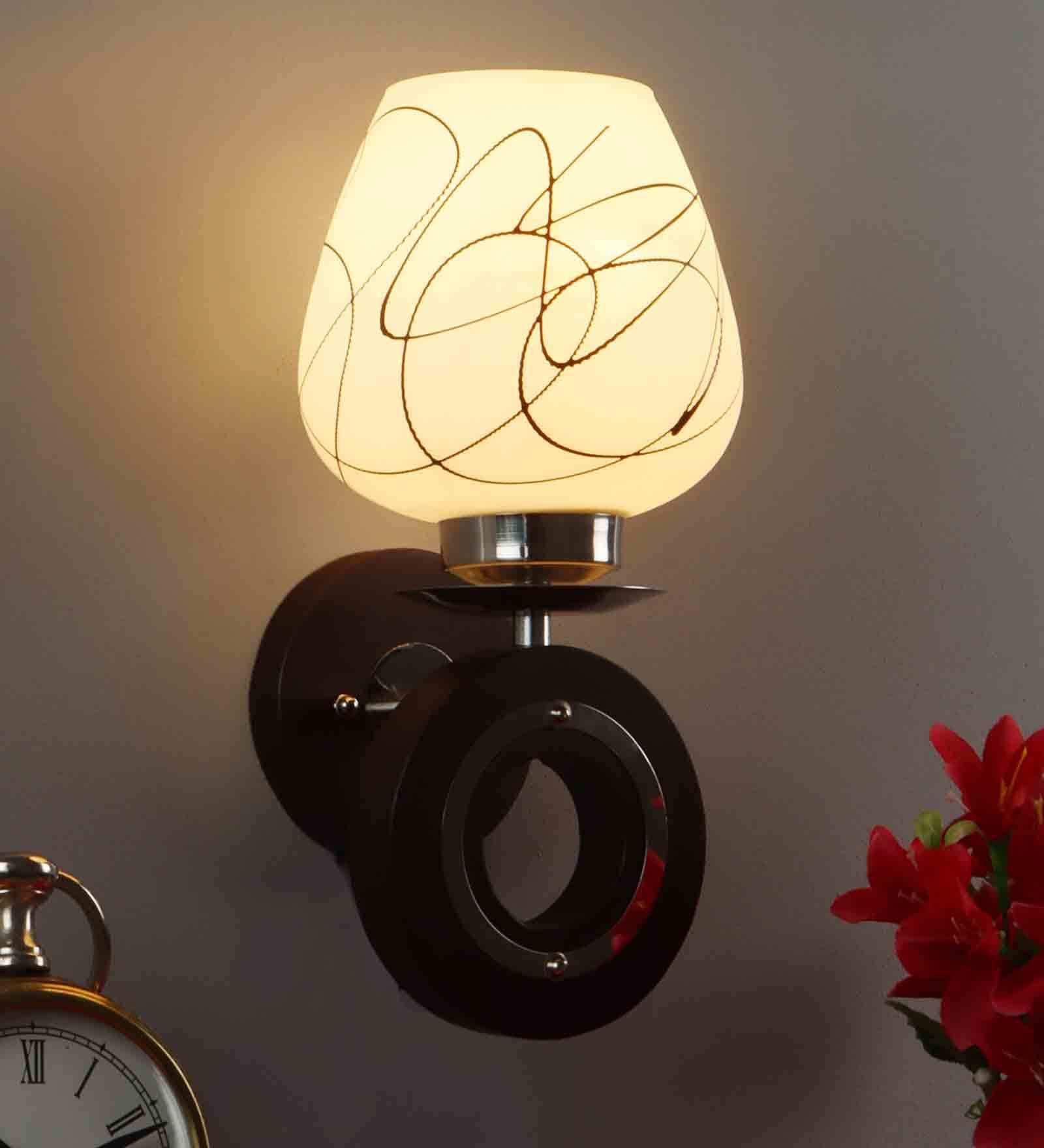 Cherosi Brown Wood and Iron Wall Sconces