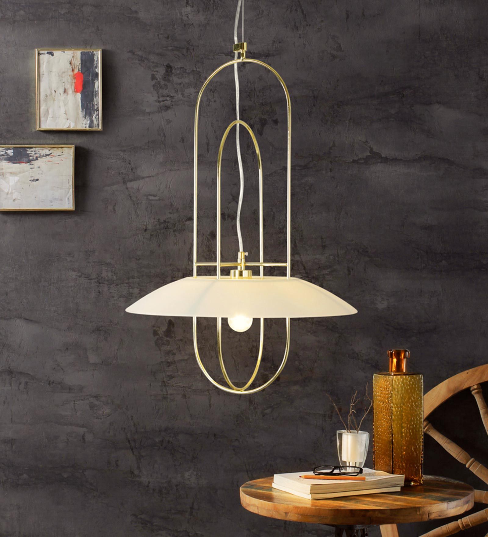 White Metal Single Hanging Lights