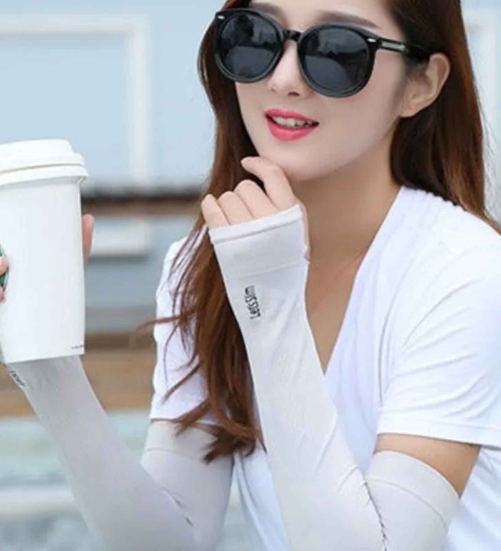 White  Heat Protection Arm Sleeves