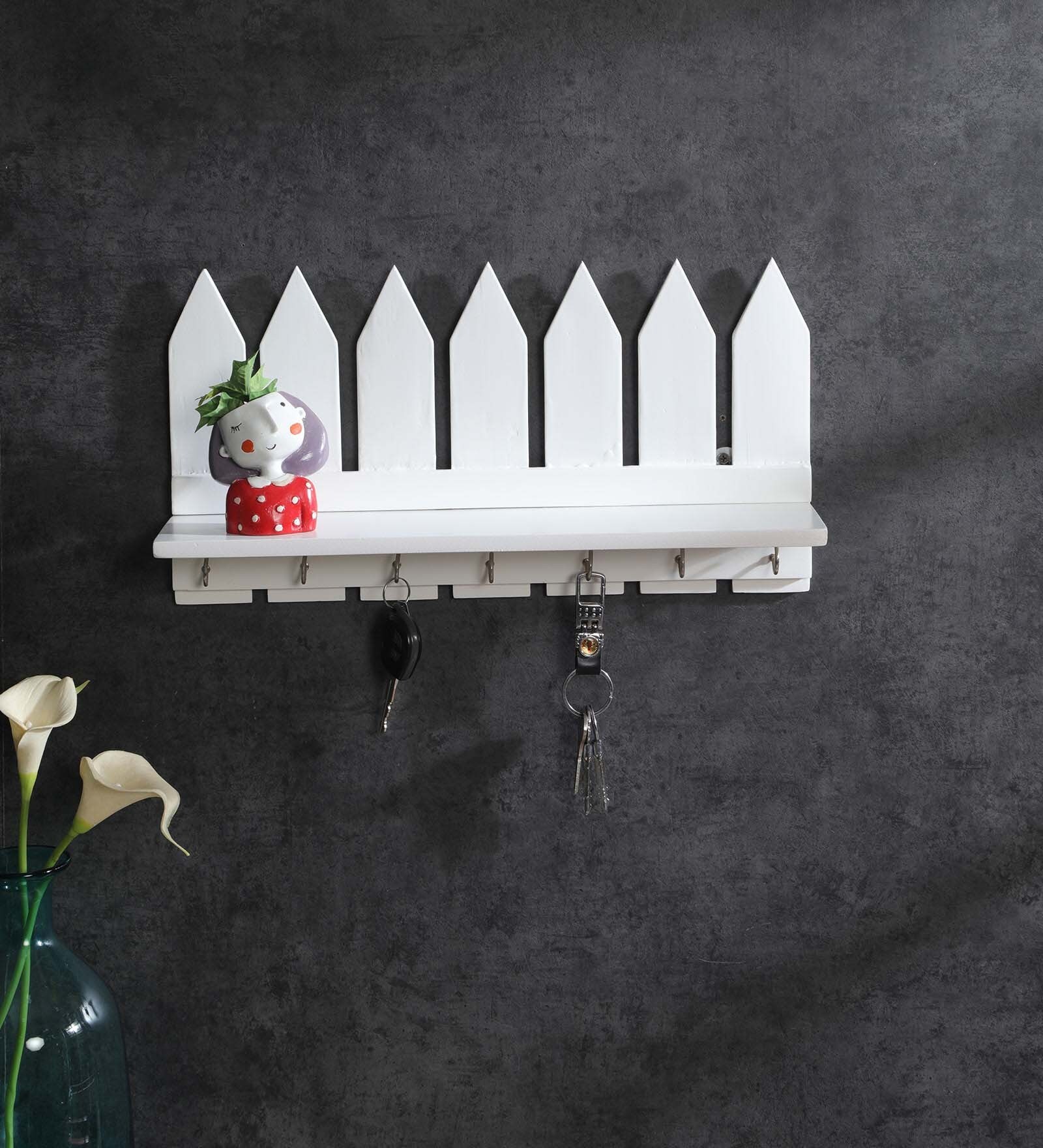 White Picket fence key holder