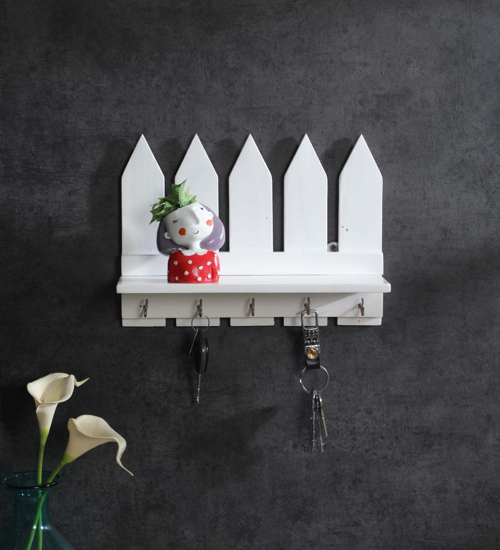 White Picket fence key holder