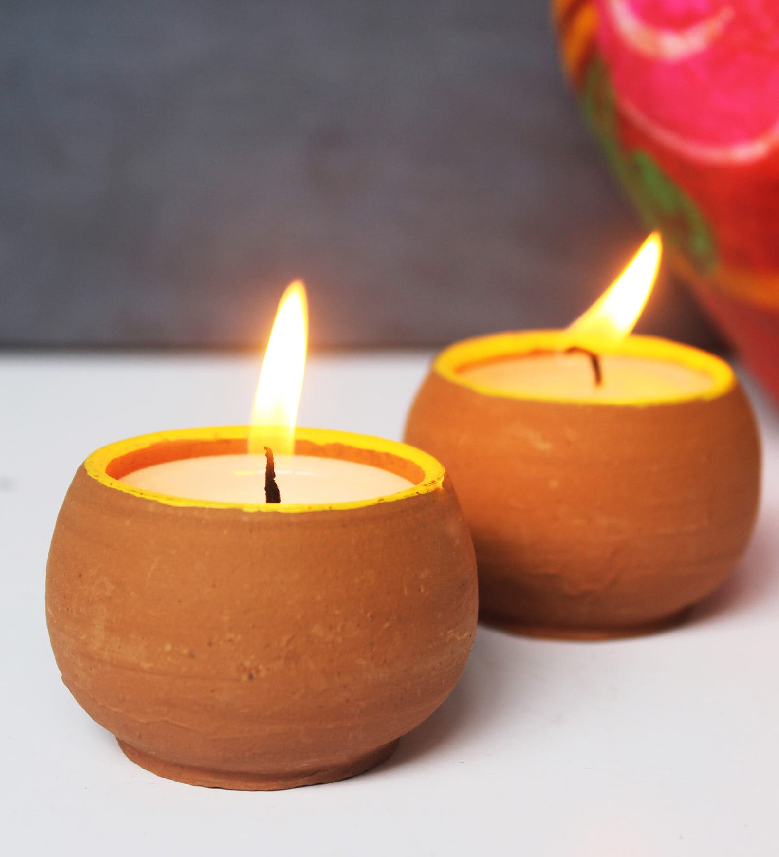 Buy White TERRACOTTA \BALL\ CANDLE Set of 25 Candles by earthen wonder ...