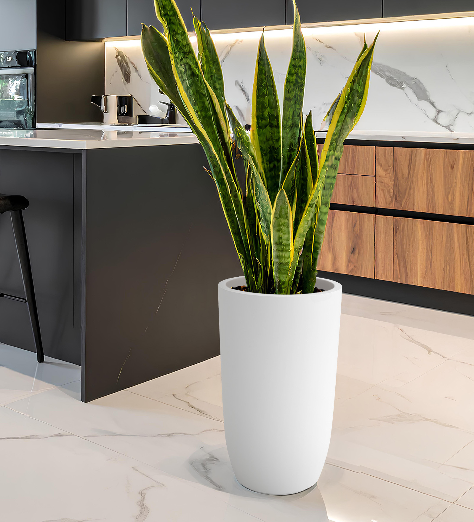 White TPC Whte Round 24 Inches Planter