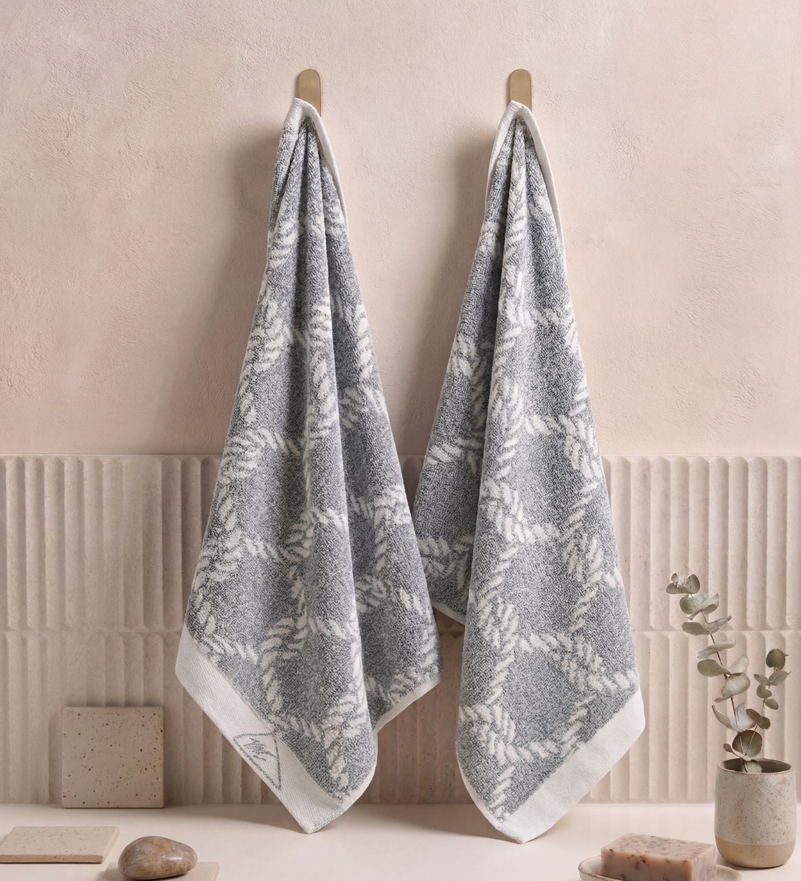 White 100% Cotton 500 Gsm Hand Towel 2 Pc