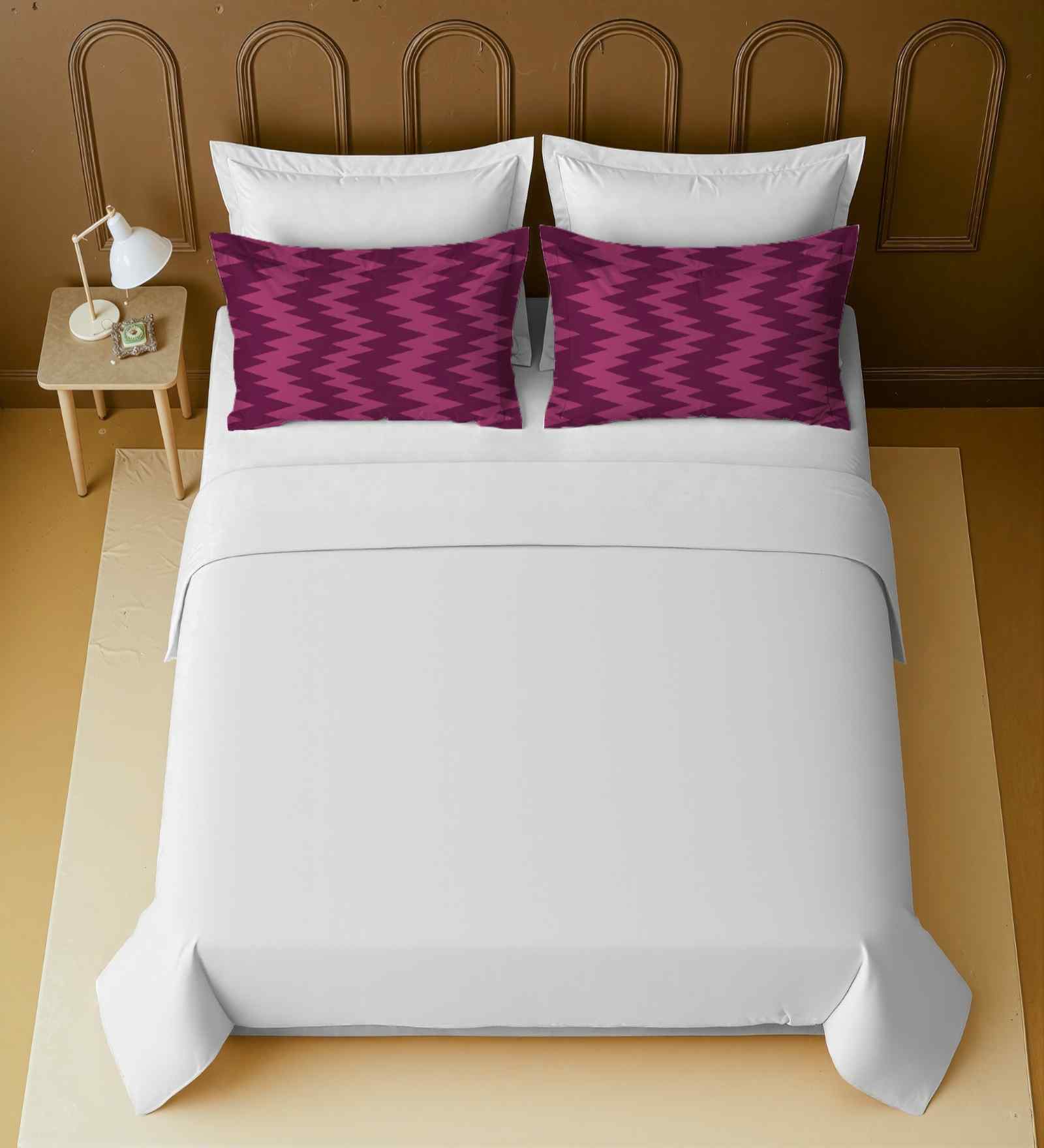 White 100% Cotton Super King Bedsheet with 2 Pillow Covers