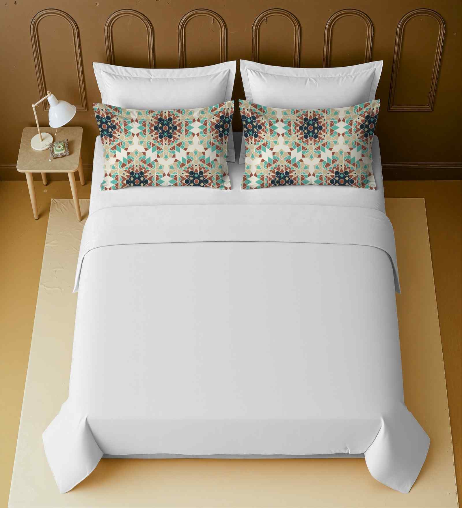 White 100% Cotton Super King Bedsheet with 2 Pillow Covers