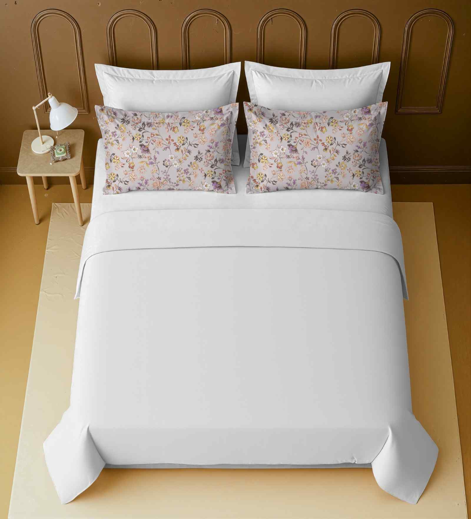 White 100% Cotton Super King Bedsheet with 2 Pillow Covers