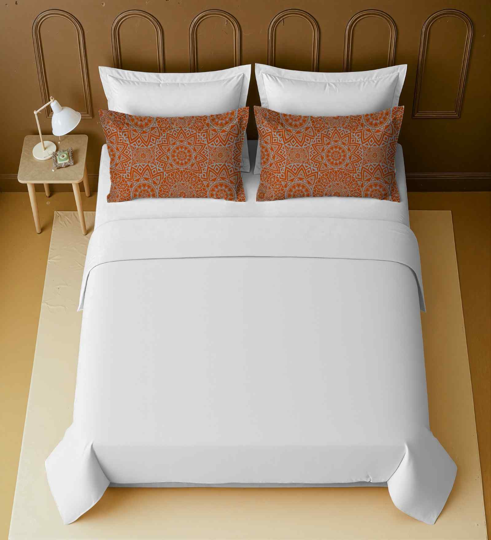 White 100% Cotton Super King Bedsheet with 2 Pillow Covers