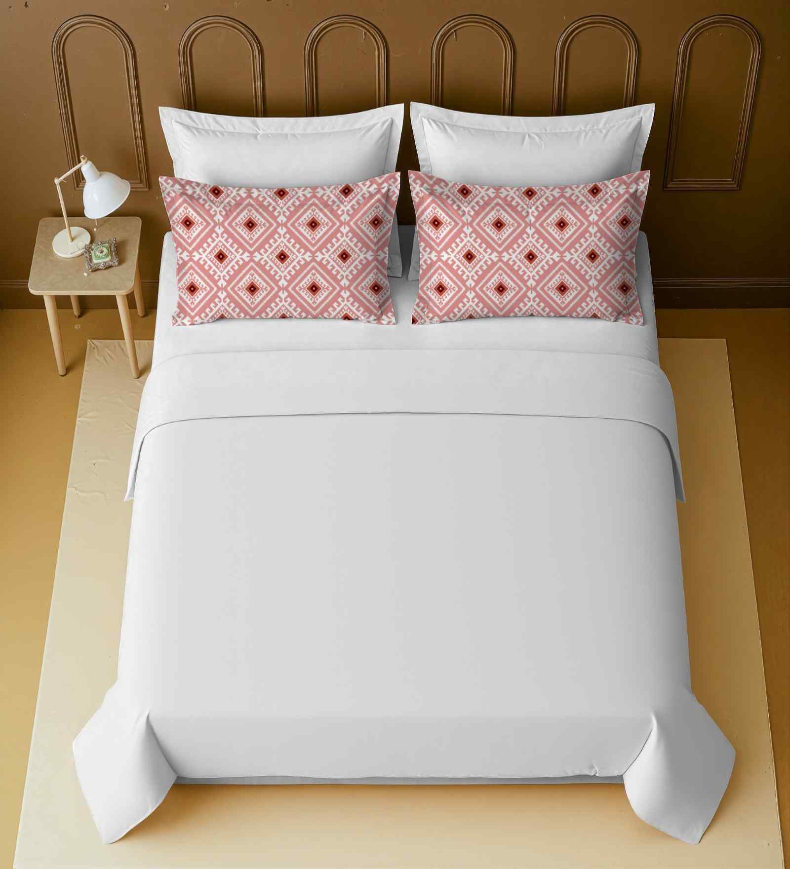White 100% Cotton Super King Bedsheet with 2 Pillow Covers