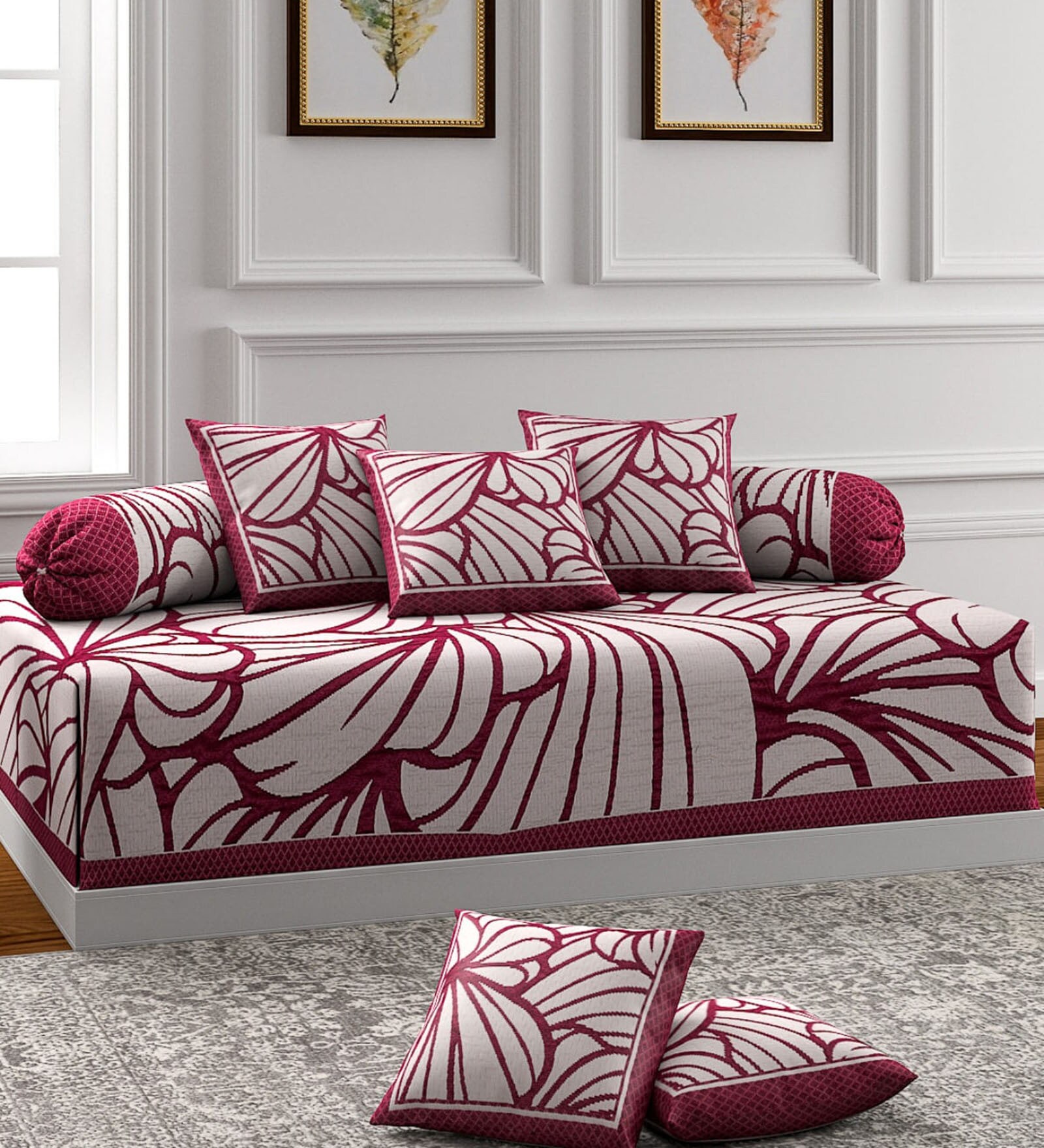 White 180 TC Polycotton 8 Piece Diwan Set