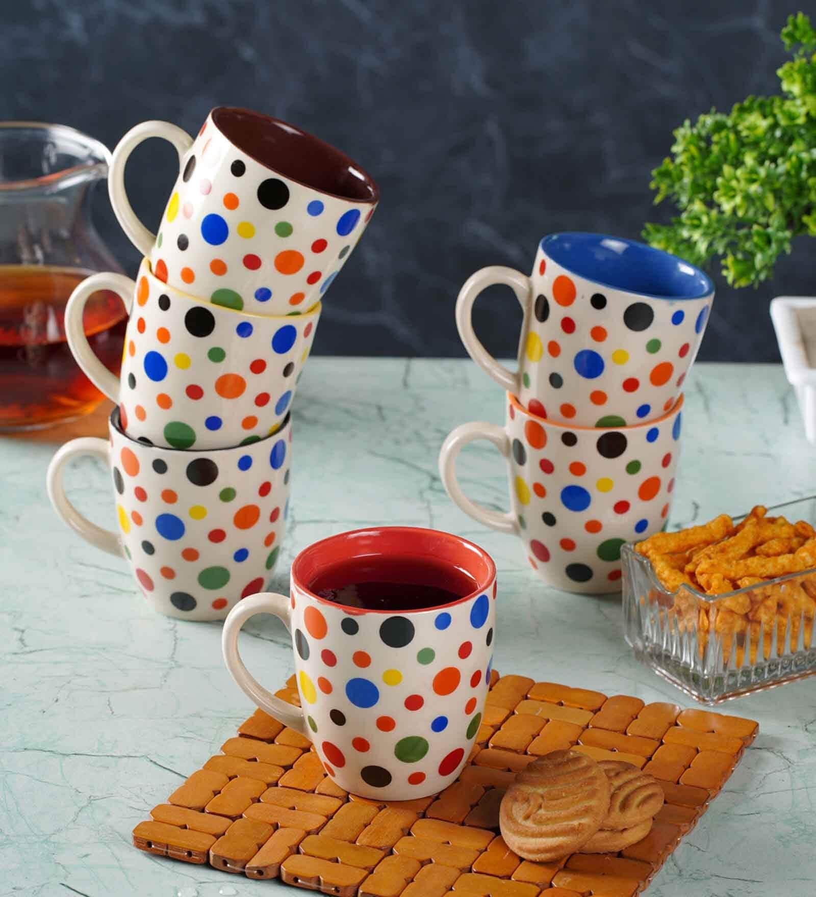 White 230ml Ceramic 6 Pcs Tea Cup