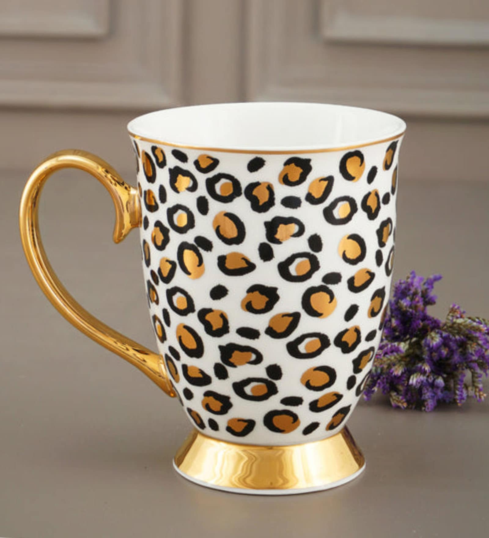 Cameron 250ml White & Mustard Bone China Coffee Mug