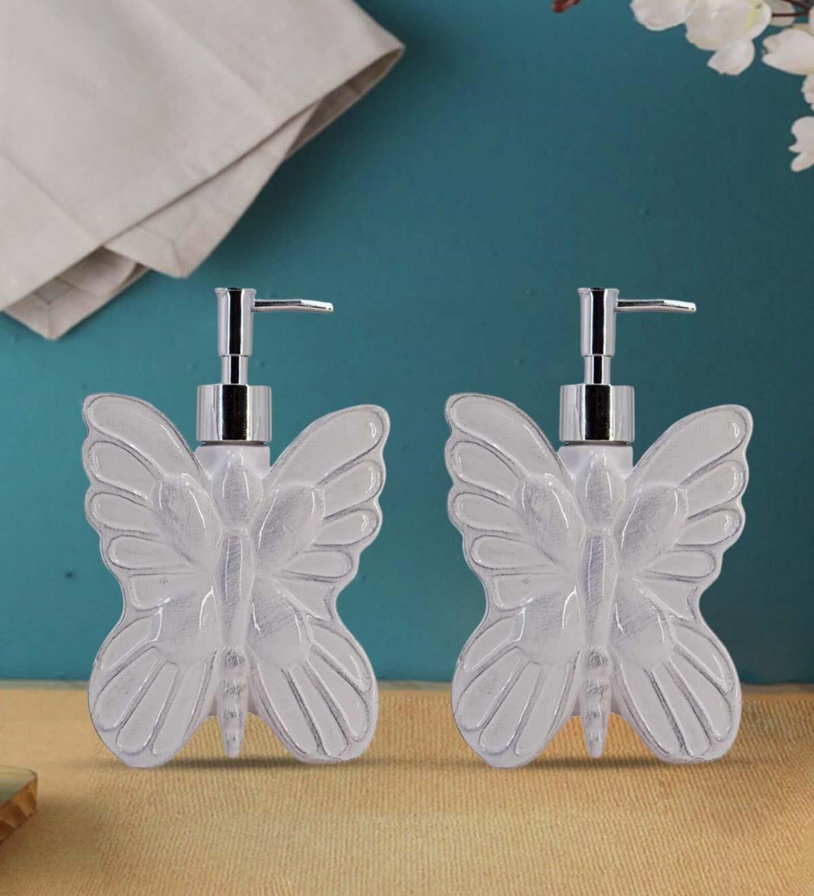 Buy White 300 ml Ceramic Liquid Soap Dispenser (Set of 2) by Kookee at 11 OFF by Kookee Pepperfry