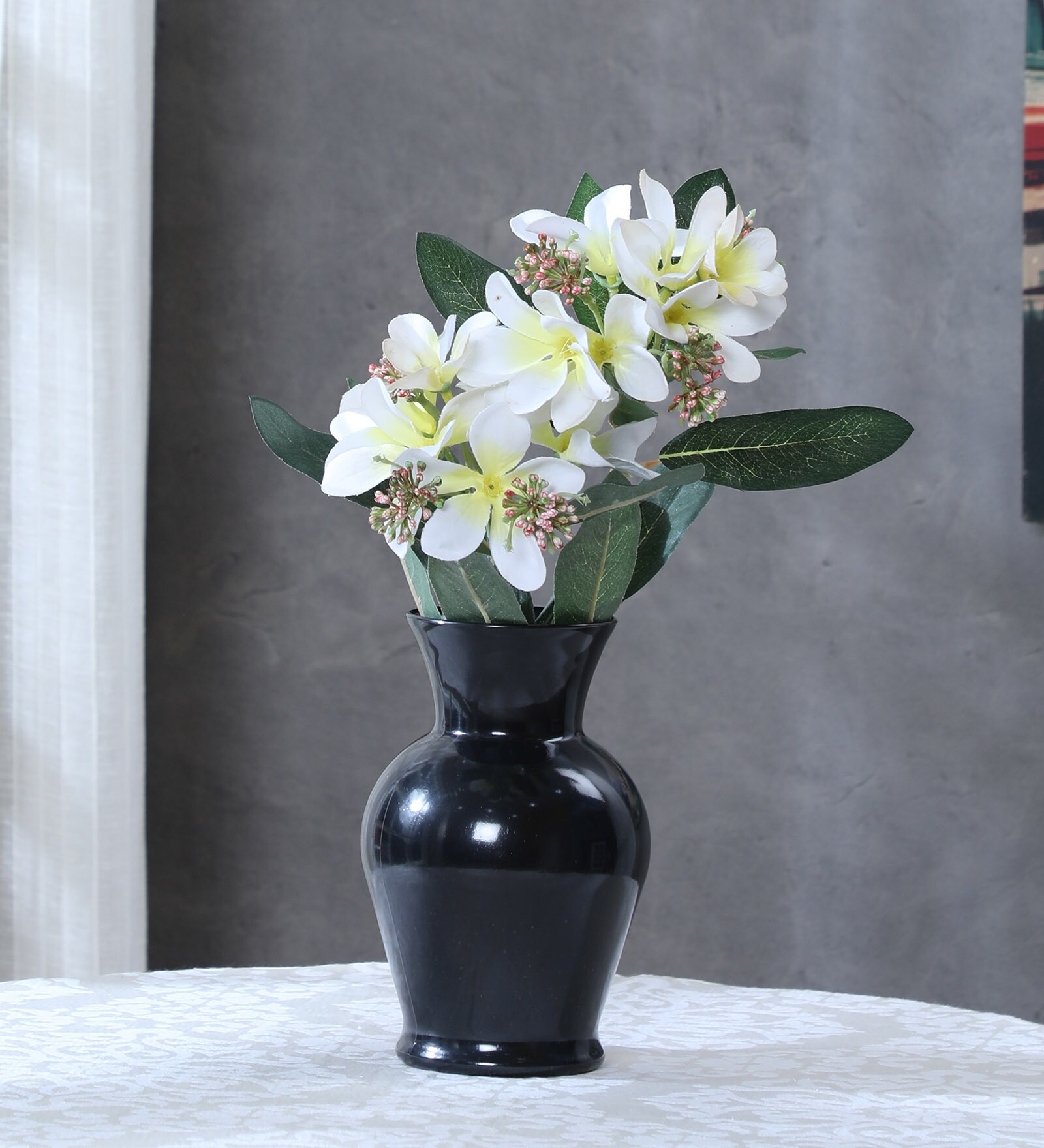 Black Acrylic Classic Urn Table Vase
