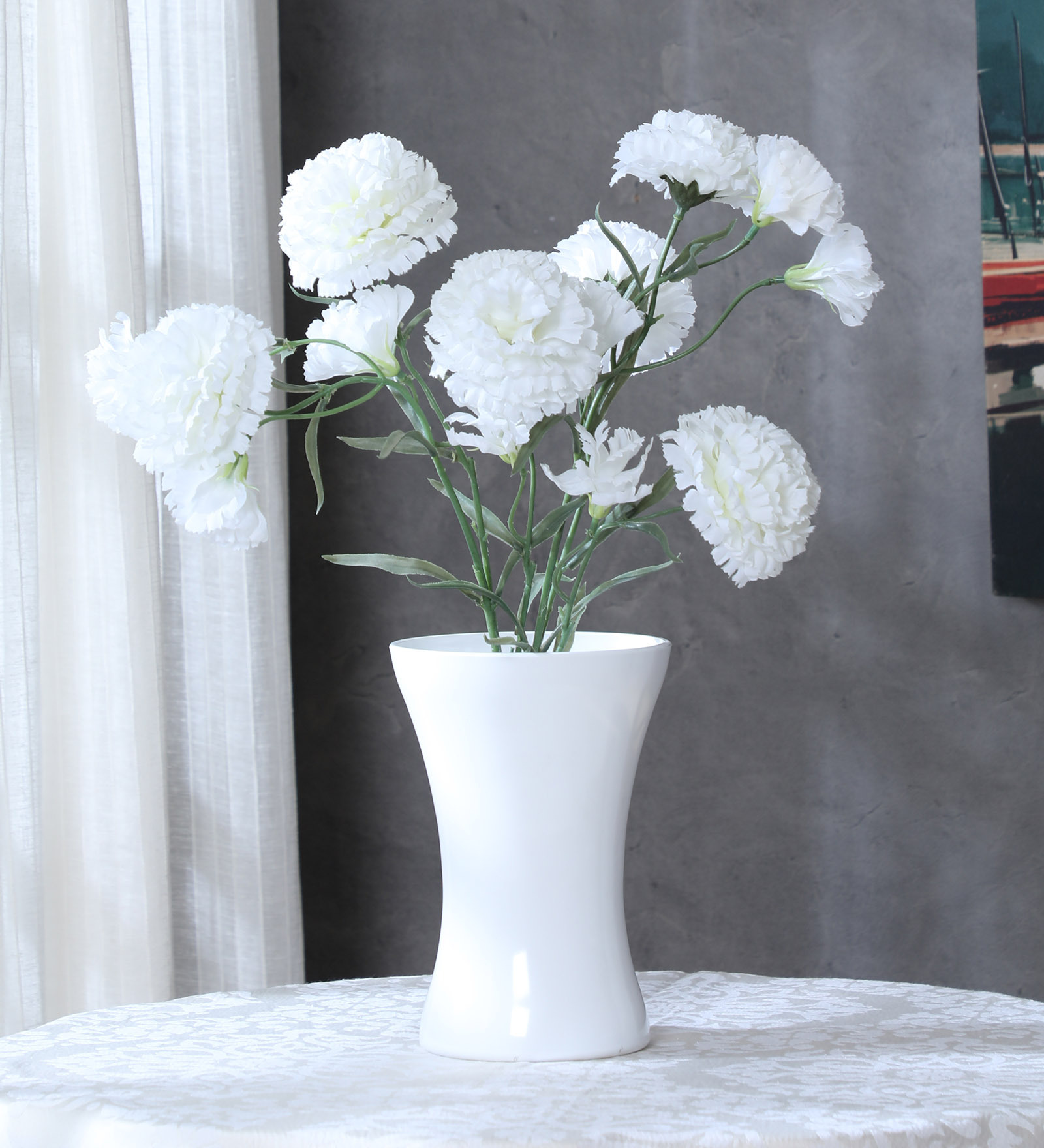 White Acrylic Handtied Table Vase