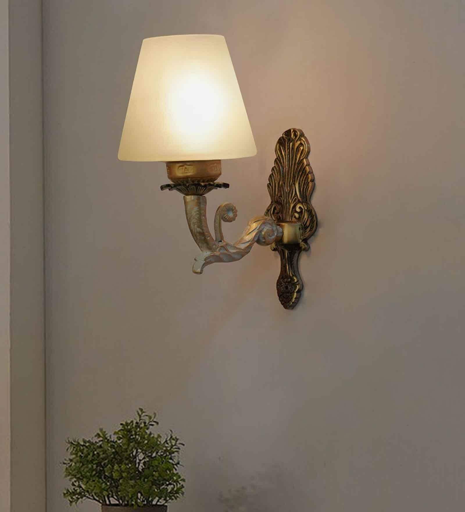Metal Wall Mounted Uplight Sconce (Brass)