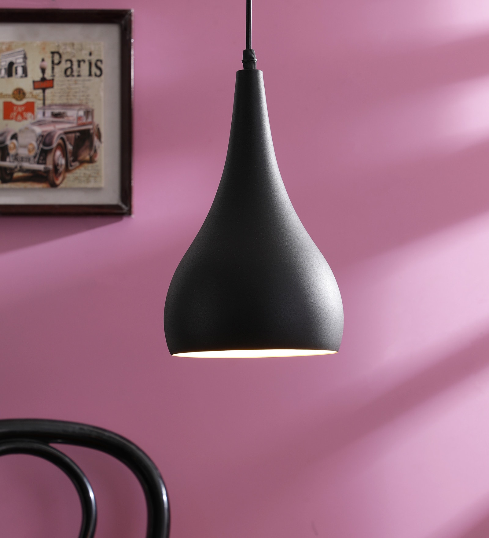 Buy Black Metal Single Hanging Lights by Learc Designer Lighting Online