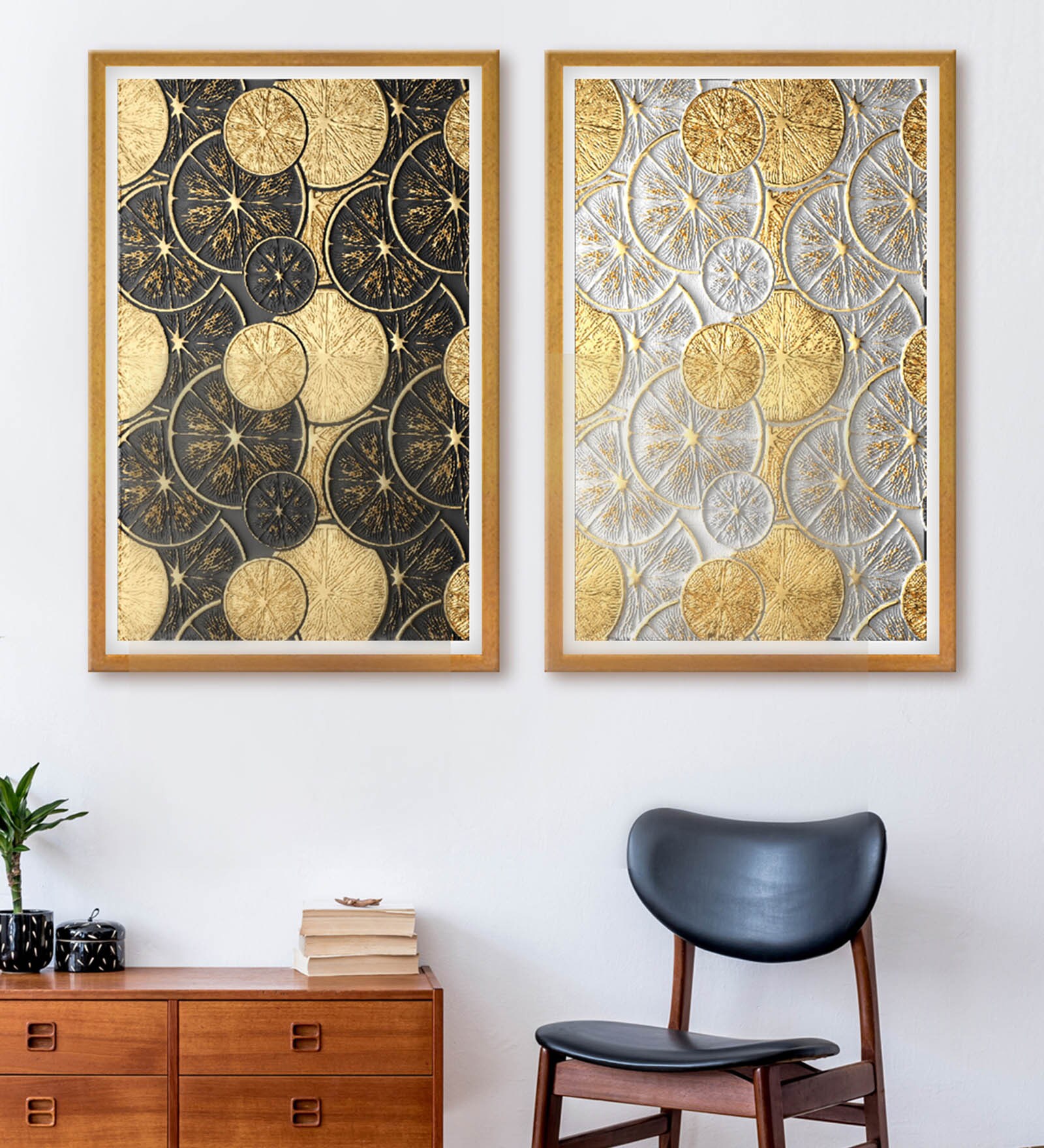 Buy White AndBlack Abstract Pattern Printed Canvas Art Panel Set of 2