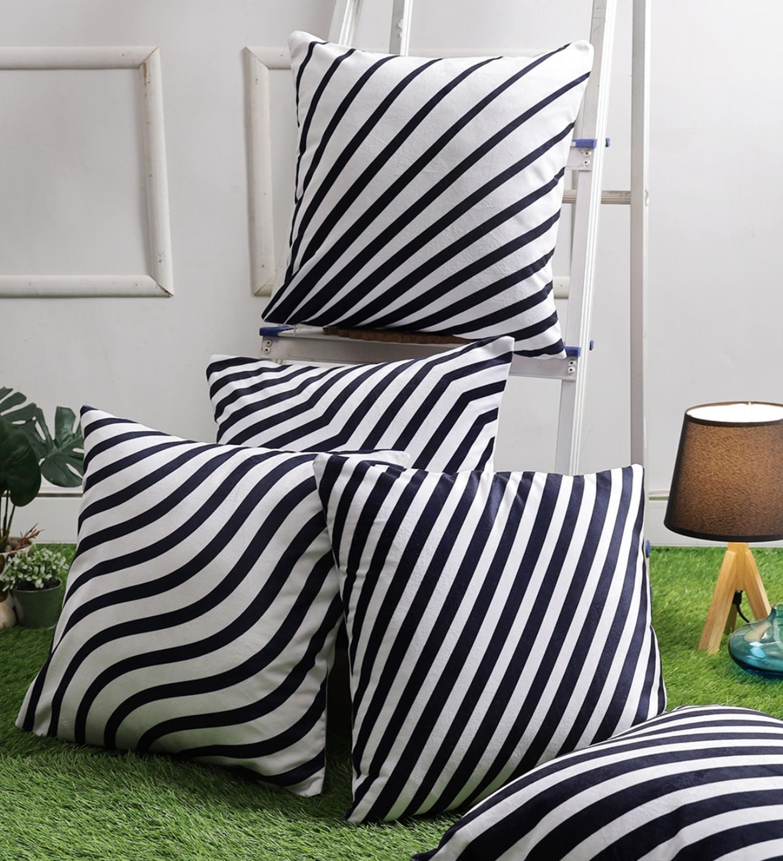 White Velvet Nature 16x16 inches Cushion Cover (5Pc)